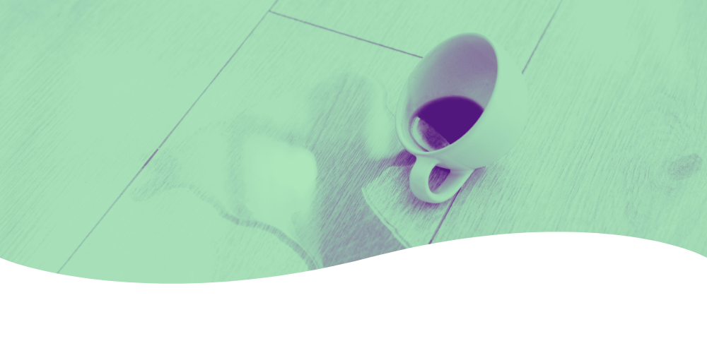 spilled coffee cup
