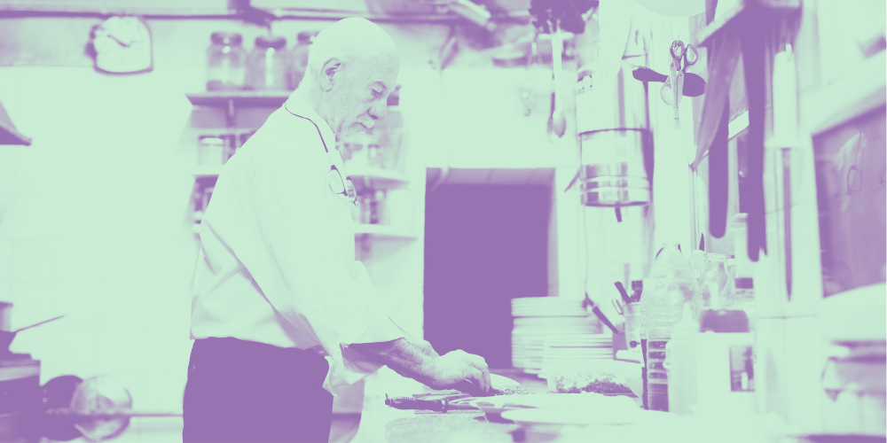 older foodservice worker