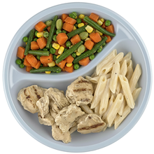 chicken pasta and veggies