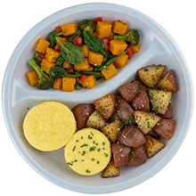 frittata, potatoes, squash and tomatoe salad