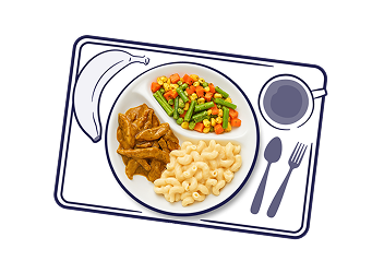 plate of food on tray